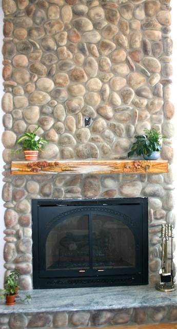 River Rock Stone Fireplace Pictures North Star Stone