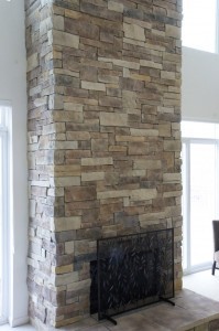 Mountain Stack Stone Fireplace 48