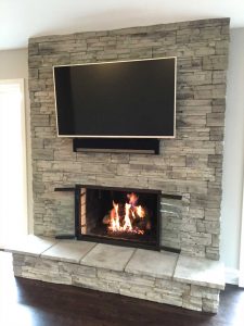 Fireplace Hearth with a TV