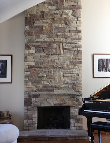 Stone fireplace design after picture