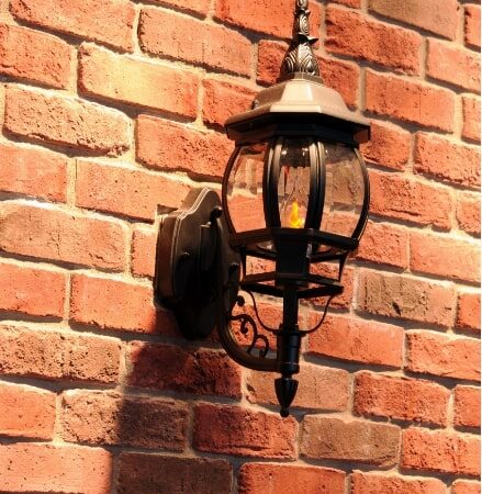 thin brick veneer and lamp
