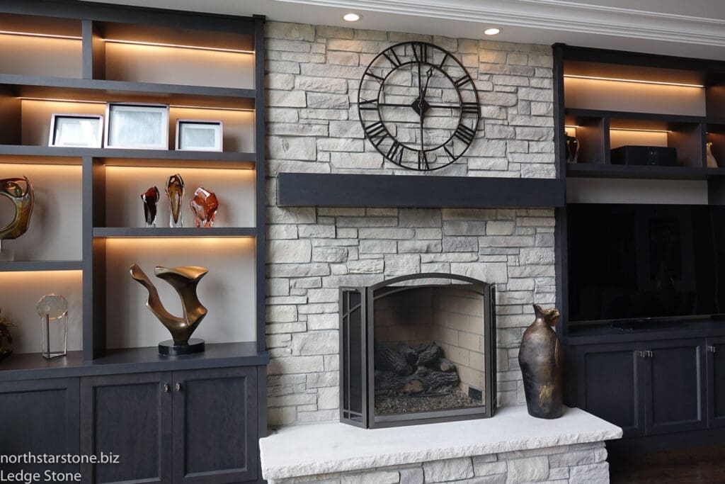 stone fireplace