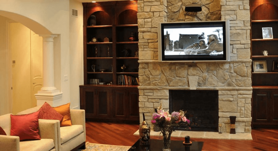 Creative Ways To Hide Media and Cords Around Fireplaces