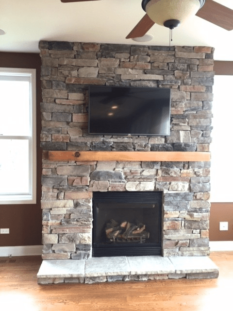 Stone Fireplaces and adding a TV