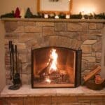 Cobble Field Stone Veneer Fireplace 007