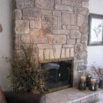 Remodel your existing brick or dated fireplace. Stone veneers for updating a brick fireplace. Fireplace design ideas. make over your dated fireplace with faux stone