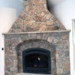 Cobble Field Stone Veneer Fireplace 012