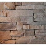 Wall with mountain stack stone veneer installed